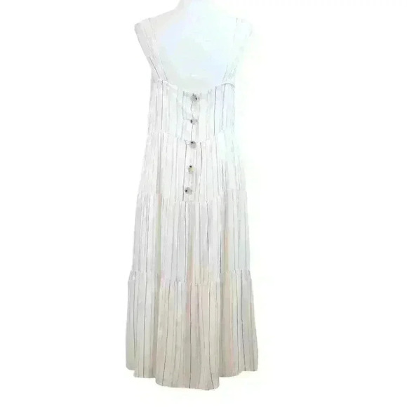 Blu Pepper White Pinstriped Maxi Sundress w/ Tank Top & Tiered Skirt Size Small - Picture 7 of 8